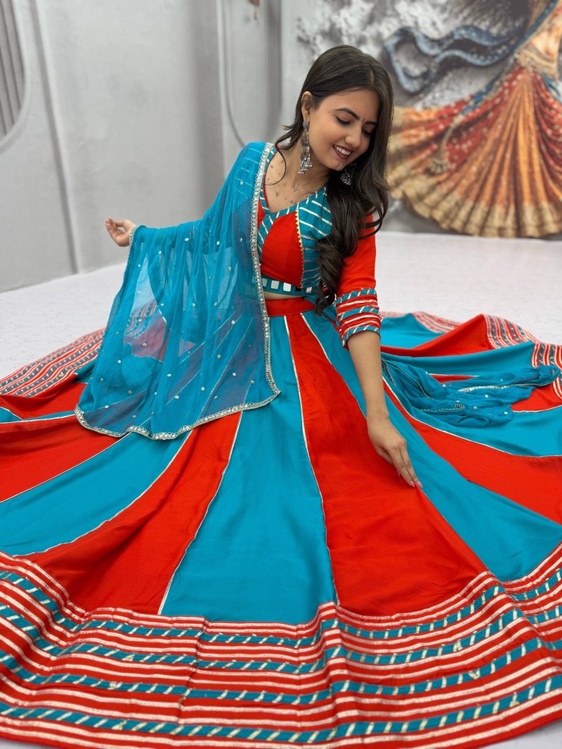 Pc 589 Pure Cotton Real Hand Work Navratri Lehenga Choli